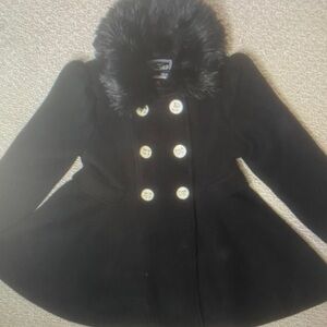 Elegant Black Double-Breasted Women's Coat